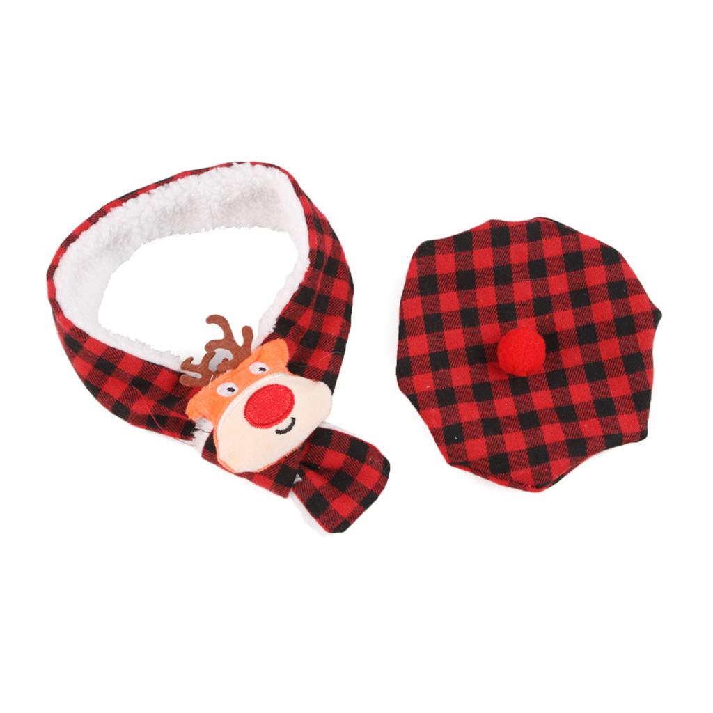 Christmas Pet Costume Dog Cats Christmas Reindeer Hat Headwear Pet Birthday Supply Dog Hat Paids Scarf