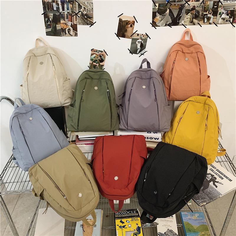 Sac à dos pour femme, sac à dos de sport pour homme, sac d'école de couleur unie pour étudiant