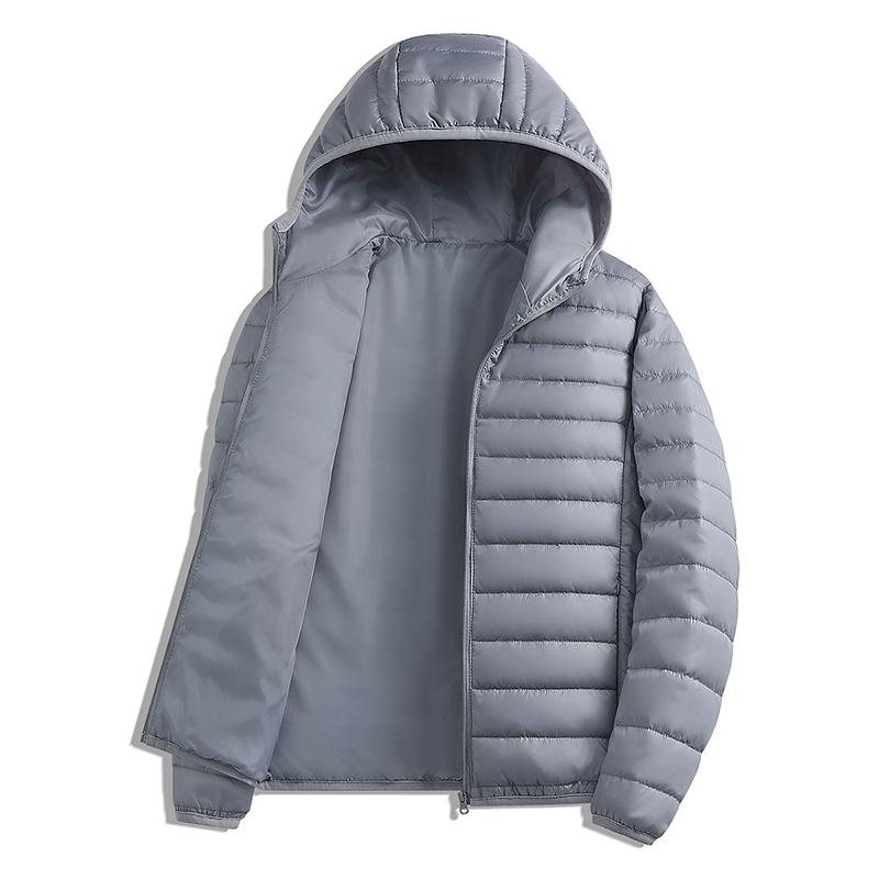Men's Cotton Jacket Winter  Outdoor Warm Lightweight, Durable Cotton Jacket Simple Solid Color Hooded Work Clothes