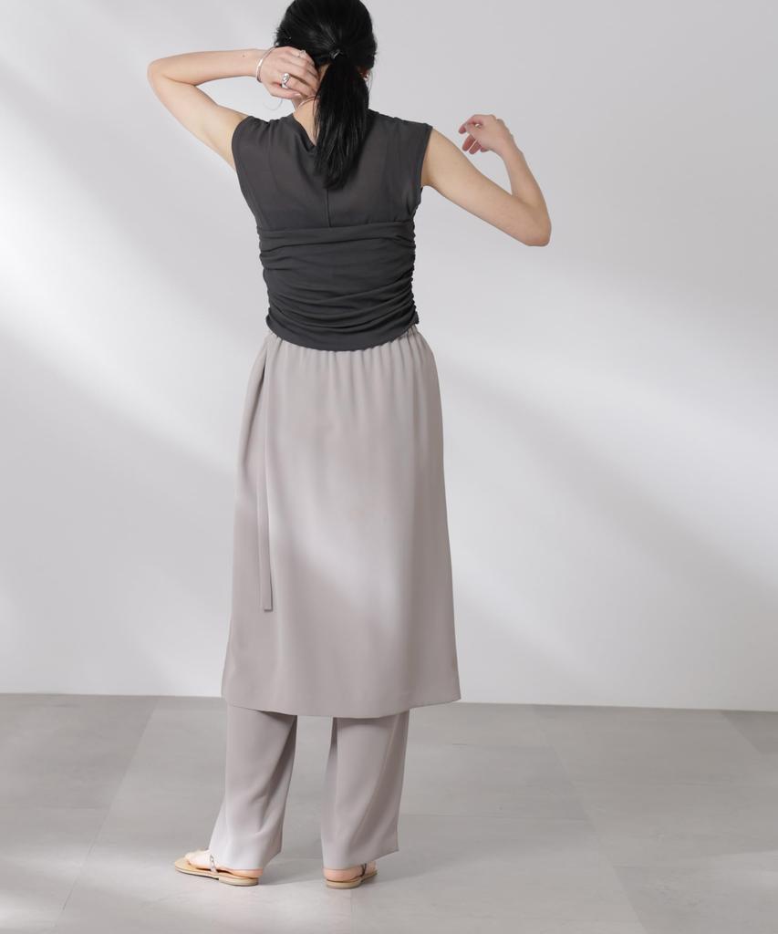Nano Universe Docking Bustier Sheer Size Top, Women's, M, 023, Charcoal, 669-5124323