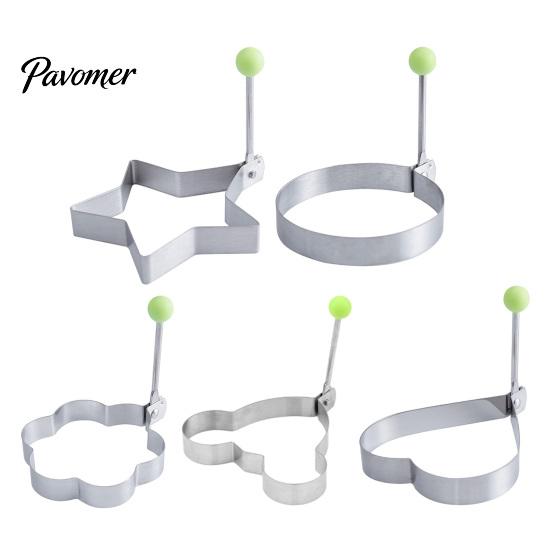 Kitchen Utensils for Breakfast 3 Pcs Stainless Steel Egg Rings, Non-stick Fried Moulds, Round/Star/Flower/Heart/Mouse Home Tools Shaped Ring Mold Eggs