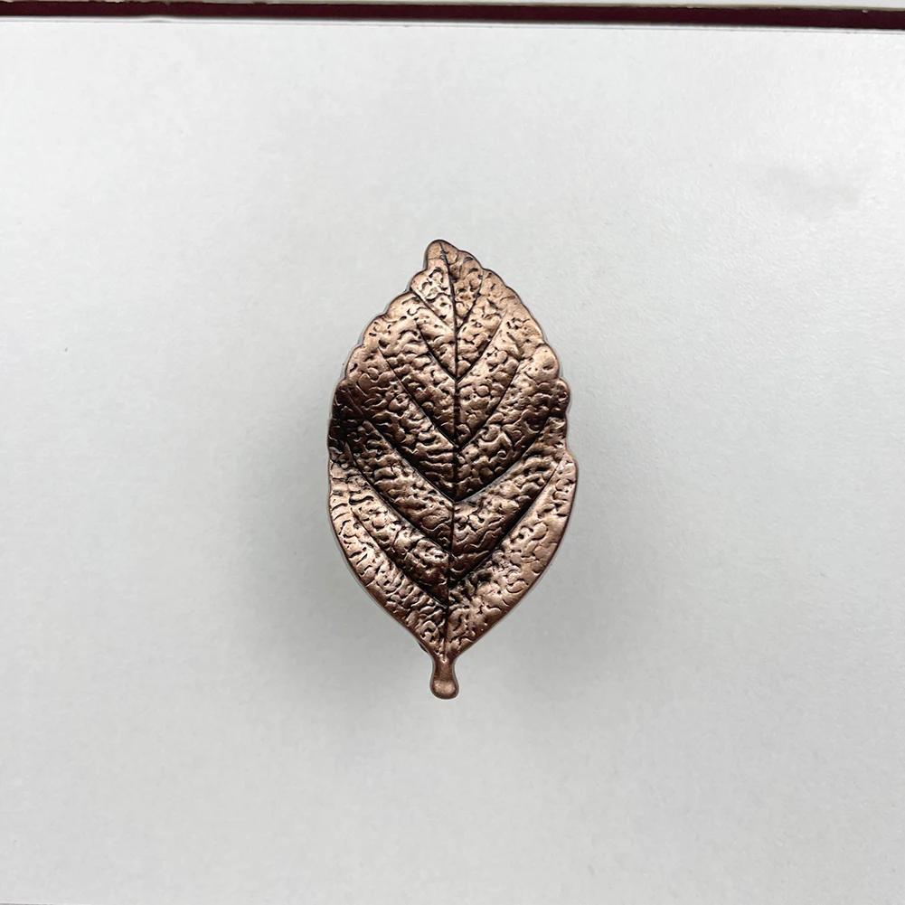 Zinc Alloy Leaf Design Furniture Handle for Children's Room Decorations Gold/Silver/Red Bronze/Black/Green Bronze/Ancient Tin