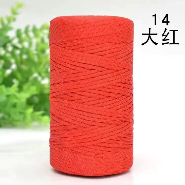 Flat Belt Wool, Light Body Ice Silk Mercerized Cotton Linen, Hand-Woven Crocheted Diy Hook Bag, Hat Seat Cushion, Hollow Thread