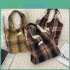 Trendy And Versatile Canvas Checkered Shoulder Bag Perfect For School And Daily Use
