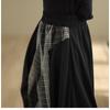 DIMANAF 2026 Estate Spiaggia Taglie Forti Pantaloni Lunghi Donna Vita Elastica Larghi Vintage Casual Pantaloni Pantaloni Fondo Quadri Nero