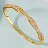 Luxury Micro Paved Zircon Bracelet For Women Simple Gold Full Diamond Clasp Bangle Versatile Non Fading Fashion Jewelry