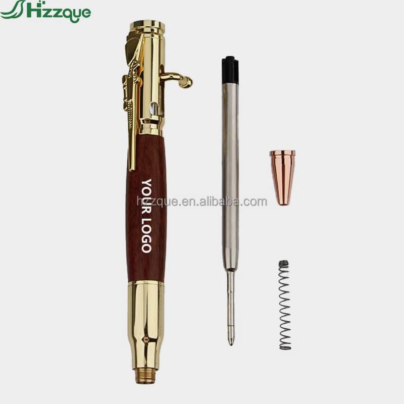 Luxury Metal Gun Pen with Bullet Shaped Bolt Action Novelty Business Gift Pen with Logo Metal Material for Promotions