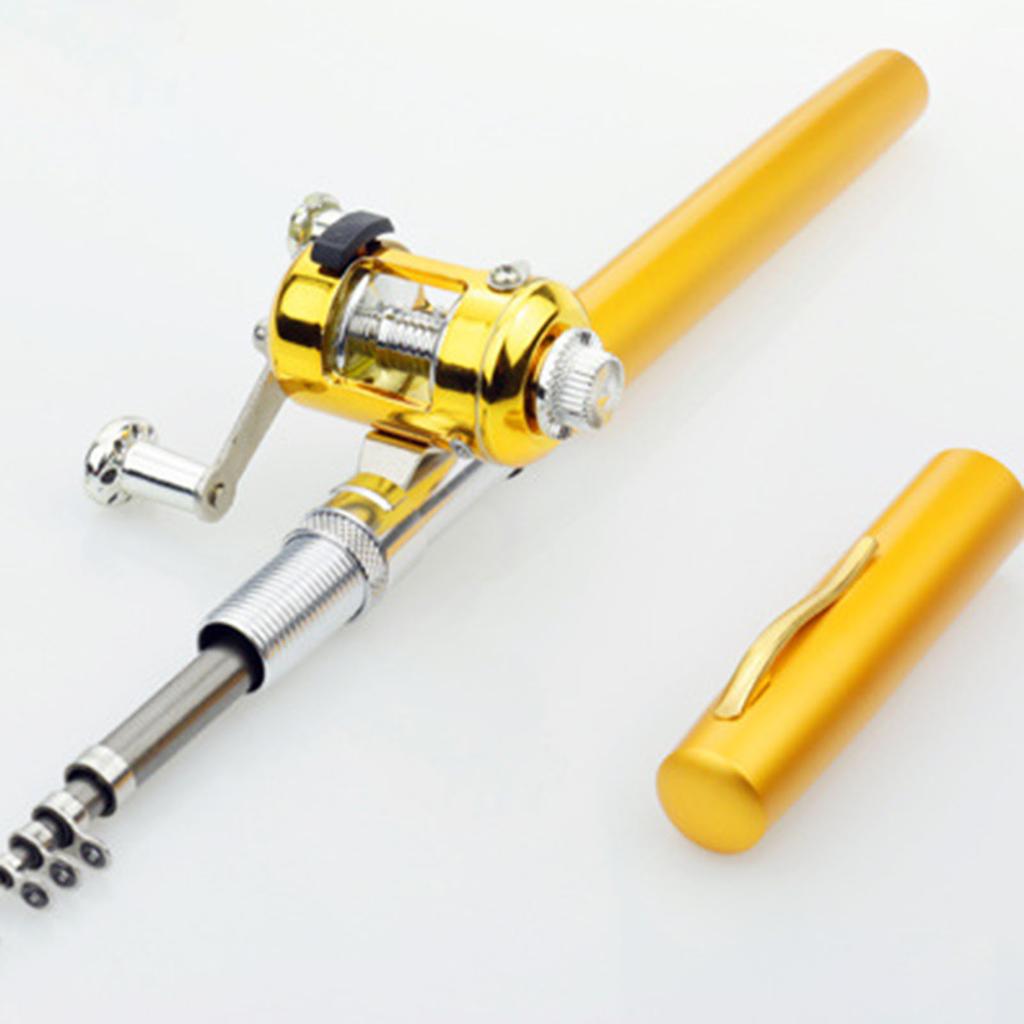 Portable Pocket Fishing Rods Aluminum Alloy Non Slip Telescopic Fastness Fishing Rod for Freshwater Saltwater Fishing
