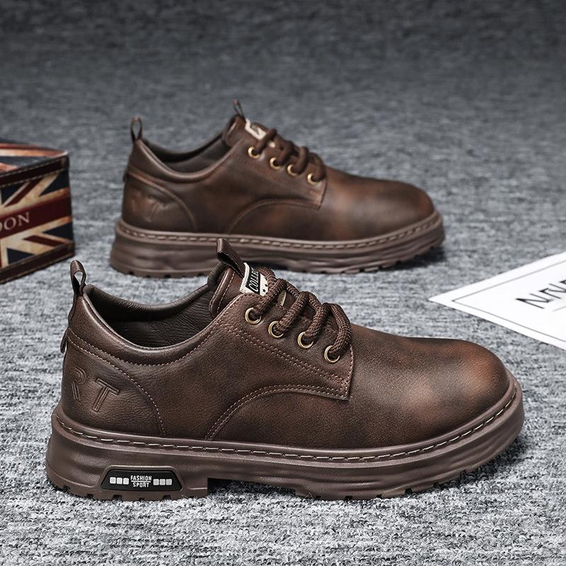 

Поварская обувь мужская осенняя новая мужская обувь трендовая универсальная повседневная обувь для скейтборда мужская нескользящая и износостойкая кожаная обувь мужская 44 [Default shoe box]