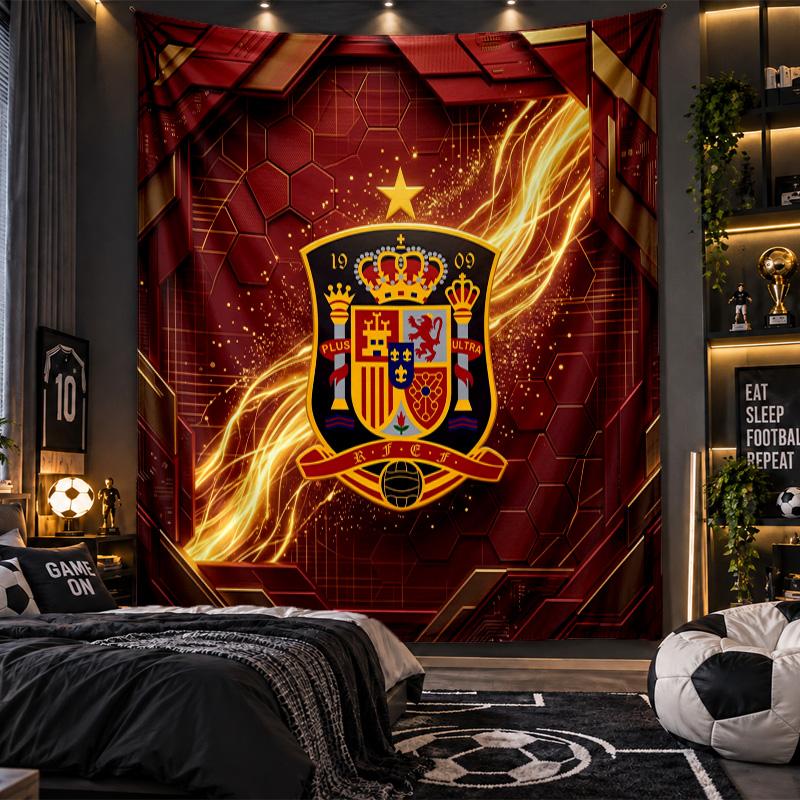 Wall Hanging Tapestry Spain Football Print Cloth for Living Room Bedroom Home Decor