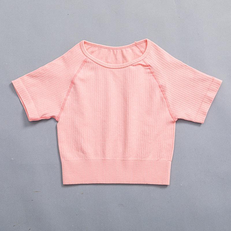 9-Color Breathable Quick-Dry Stripe Yoga Set: Running Sports Underwear, Short Sleeve, Five-Point Fitness Shorts