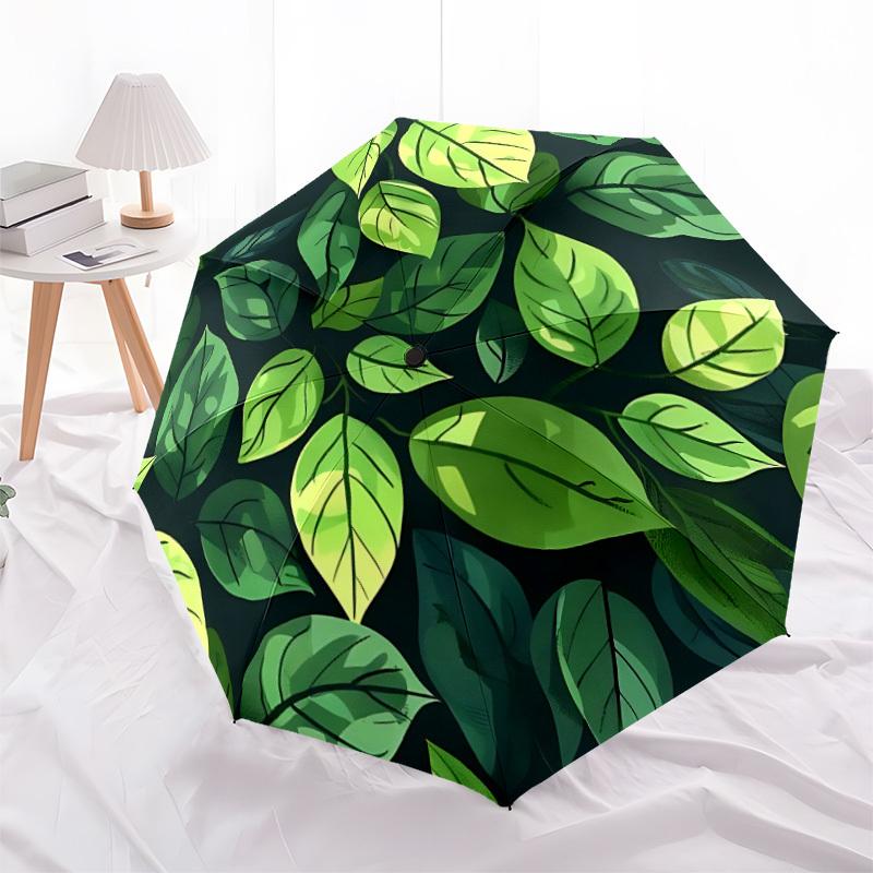 1pc Leaf Nature Automatic Open/Close Umbrella with One Touch Button,, Windproof Design   Lightweight Portable Umbrella for Women & Men6137