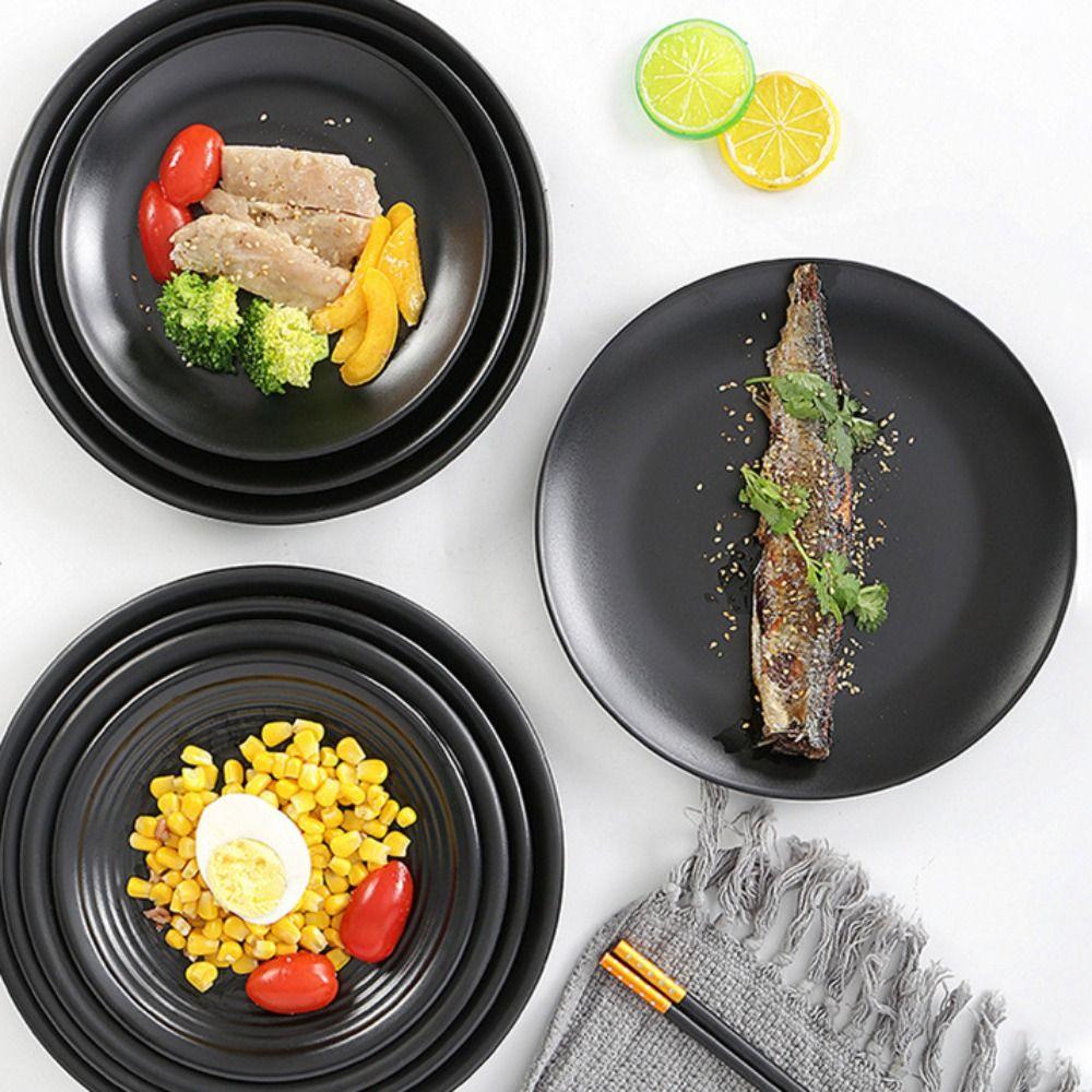 6pcs Japanese Style Meal Dish Imitation Porcelain Salad Plate Round Melamine Plate  Commercial