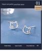 S999 Sterling Silver Zirconia Hollow Cat Stud Earrings for Women - No Need To Remove, Simple & Cute Design