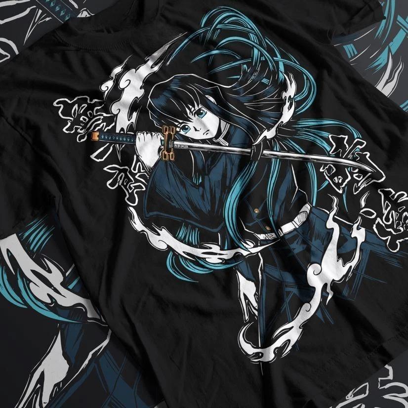 Muichiro Tokito T-shirt Kimetsu No Yaiba Demon Killer Anime Summer New Men's and Women's Streetwear
