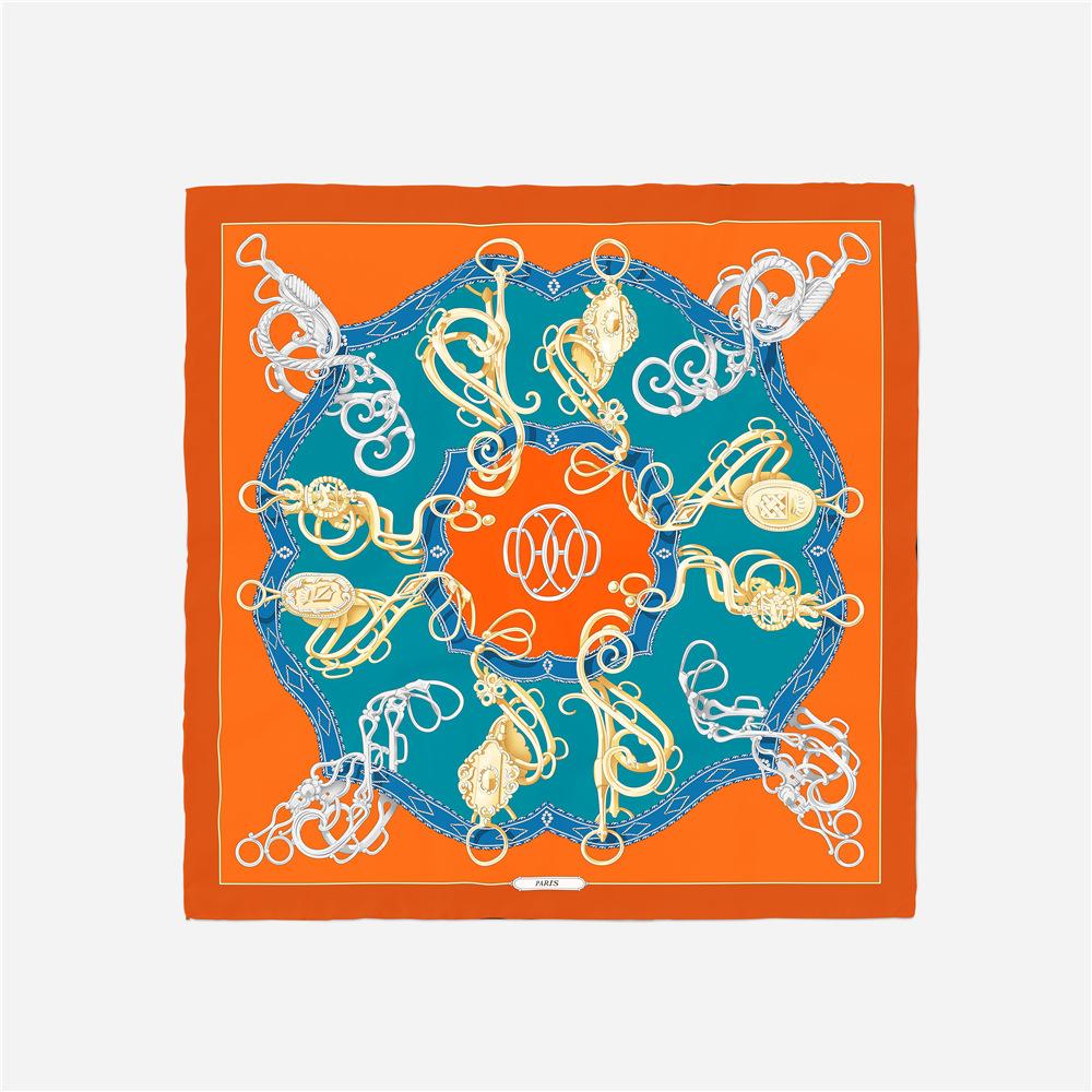 New Brand Design Chain Printed Silk Scarf Fashion Women Scarf Small Square Scarves Head Scarf Neck Tie Band Neckerchief