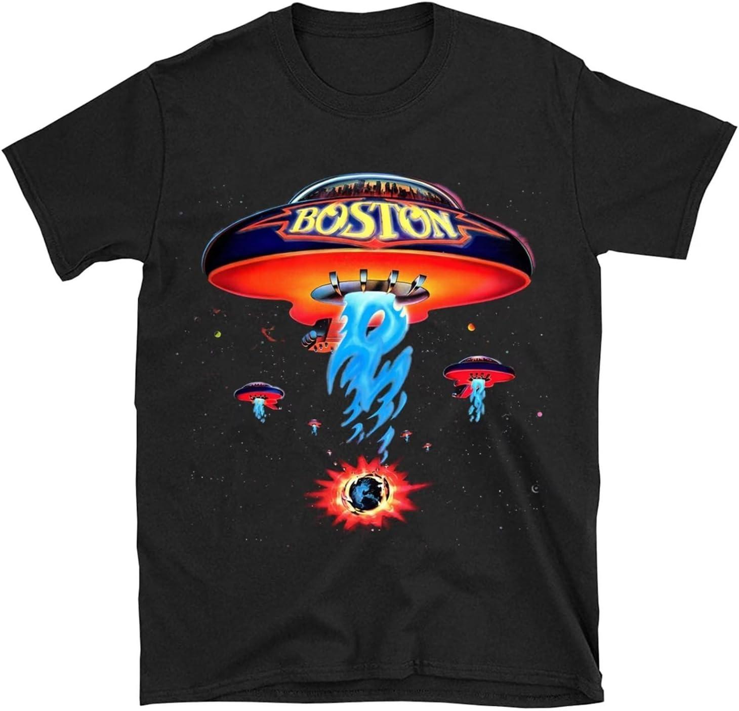Tshirt Poster Shirt Spaceship Rock Band T Shirts for Men Black, S-3XL S