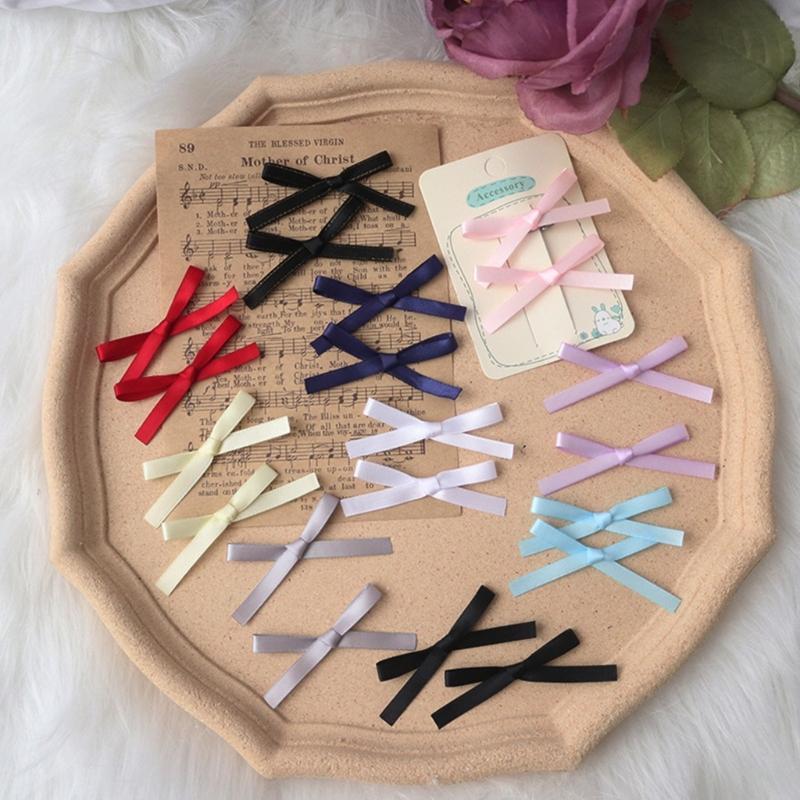 Bowknot Hair Clip Female Girls Hair Pins Mini Grab Clips with Ribbon Design Hair Accessories for Daily Wear and Parties