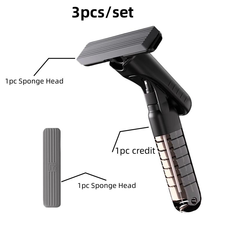 

3 шт./набор Мини Супервпитывающая ручная губка-швабра - Портативная, Настольная, Скребок для стекла, Многоцелевой инструмент для уборки - Идеально подходит для ванной комнаты, автомобиля, окна 3pcs/set чёрный