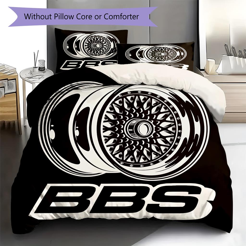 BBS Muster Bettwäsche, Steppbett Set Bettbezug Kissenbezug Zuhause Geburtstagsgeschenk (1 Bettbezug + 2 Kissenbezüge, ohne Füllung)