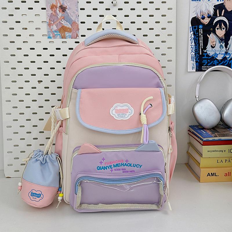 Cute Gaoyan College, Small Style, Fresh and Transparent Pain Bag, High School Student Large-capacity Schoolbag, High School Student Backpack