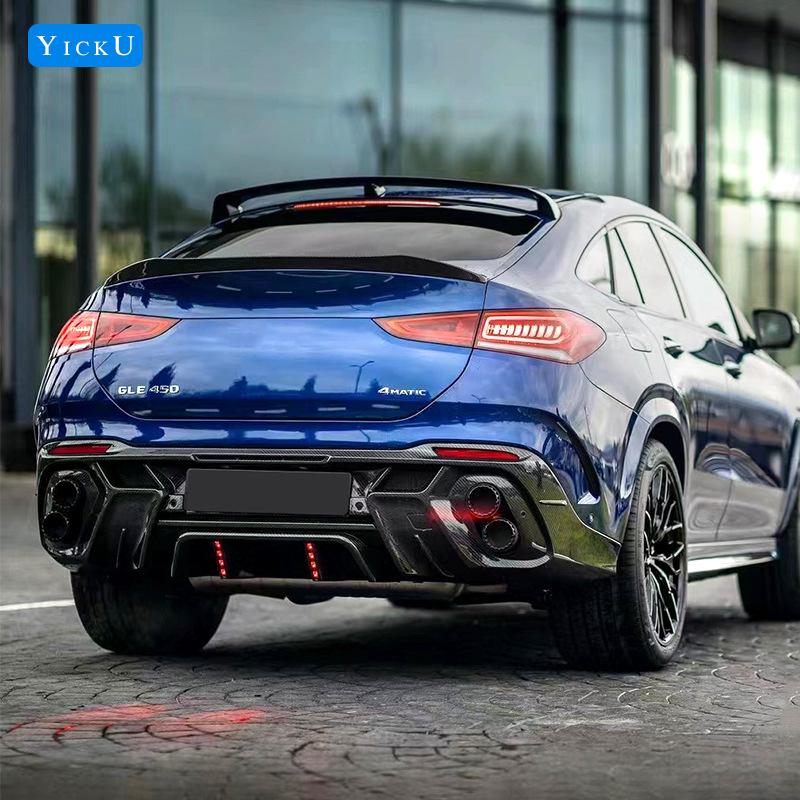 Mercedes GLE Coupe LD Style Carbon Fiber Rear Diffuser with Lights, Four-Outlet Exhaust Tips (2020-2025)