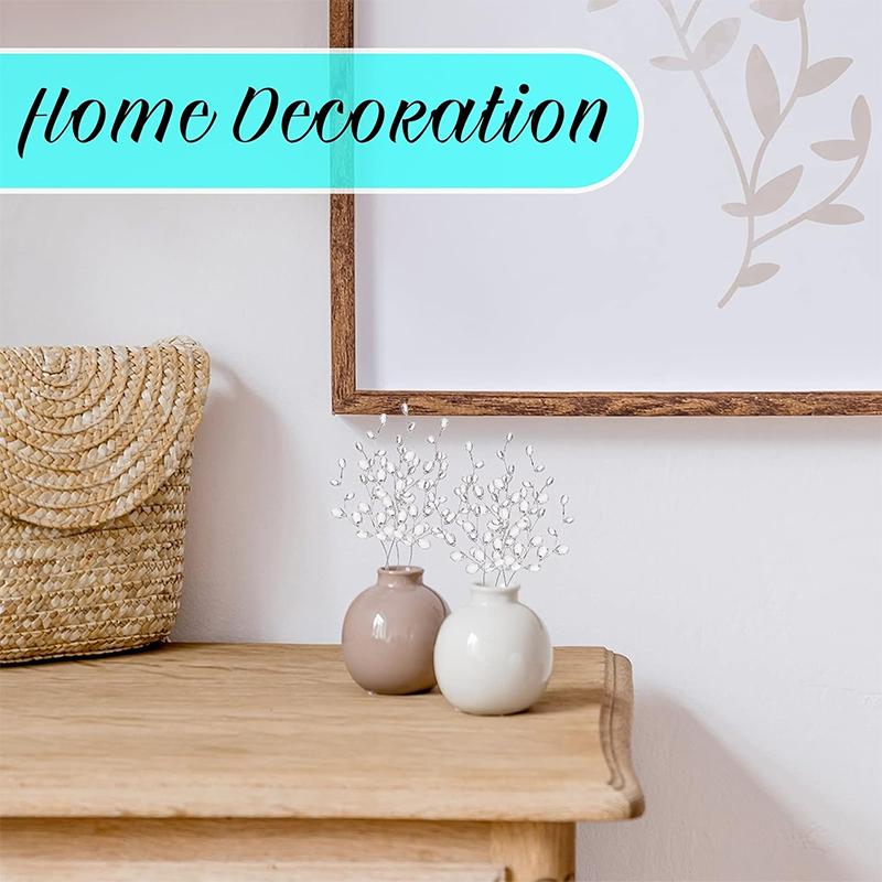 20Pcs Artificial Handmade Acrylic Clear Crystal Beads Bridal Hairbands Tiaras Wedding Hair Accessoies DIY Crafts Home Decoration