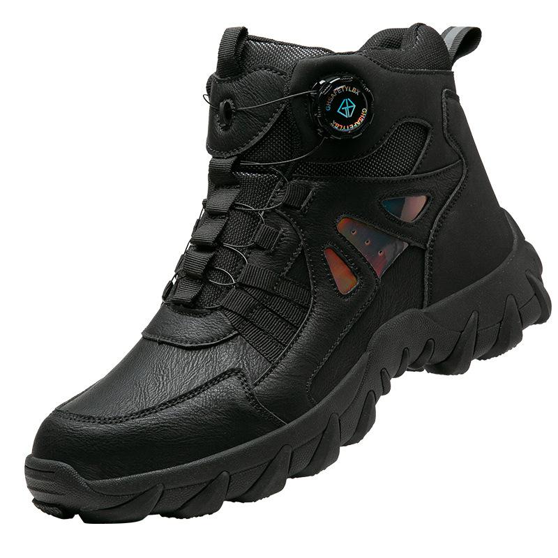 Waterproof Safety Boots Men Steel Toe Work Boots Men High Top Safety Shoes Mens Desert Combat Tactical Work Shoes Men Protective