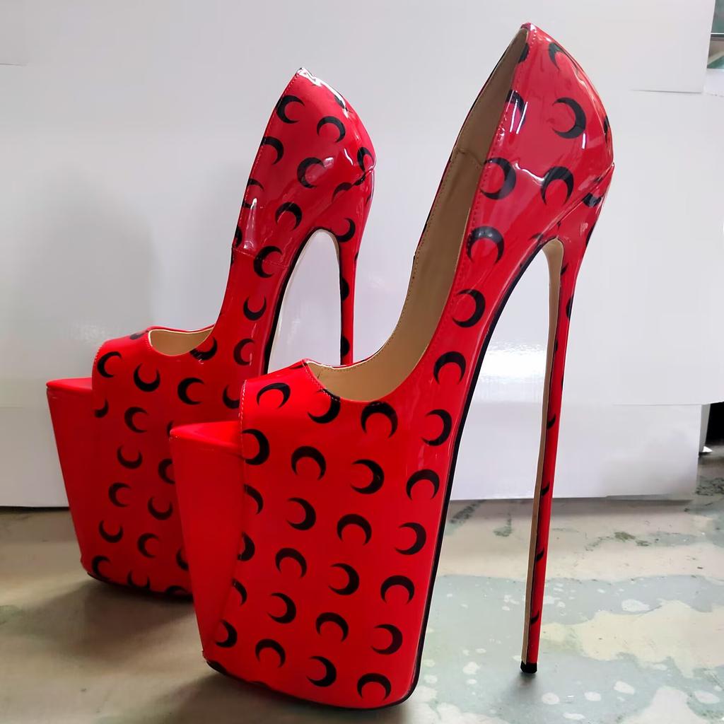 Crossdresser Stilettos Sexy 30cm Ultra Thin High Heels Pointed Toe Shoes Woman Waterproof 12 Inches Pumps Zapatos Mujer Big Size