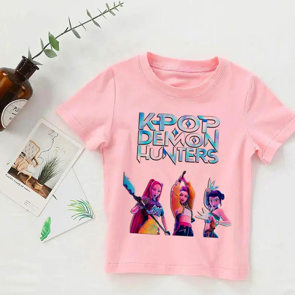 Παιδικό T-shirt KPop Demon Hunters 2025 Ταινία Crew Neck Κινούμενα Σχέδια Κορίτσια Αγόρια Μπλουζάκι Casual Μωρό Print Μόδα Casual Ρούχα Κοριτσιού