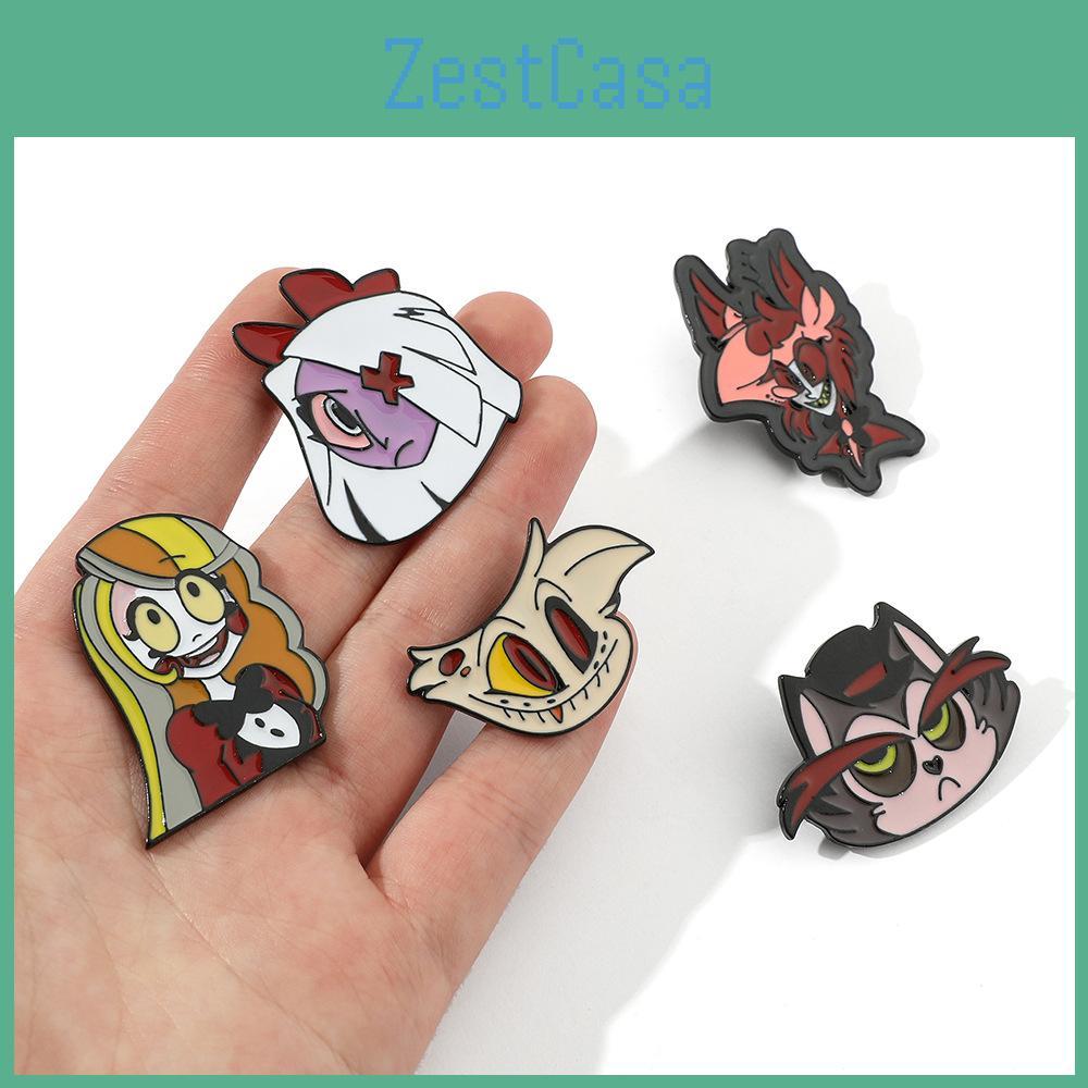 Hazbin Hotel Cartoon Drip Oil Alloy Brooch Geometric Style Factory Direct Sales