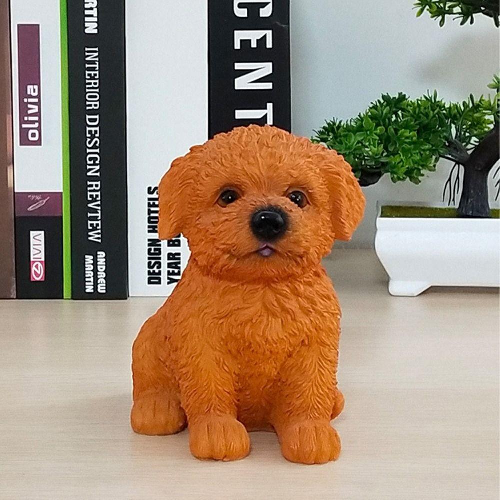 Cute Pet Dog Figurine Festival Dog Desktop Decoration Bichon Frise Dog Statue  Party Gifts