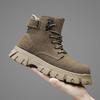 Tooling Boots Men's 2025 Autumn New Thick-soled Heightening Outdoor Casual Hiking Shoes Fashionable Versatile Leather Martin Boots