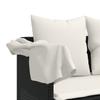 Sun Lounger with Canopy and Cushions Black Poly Rattan