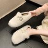 Premium Mink Hair Thick-soled Fluffy Slippers for Women To Wear 2025 Autumn and Winter New Fluffy Shoes Bag Head Cotton Slippers
