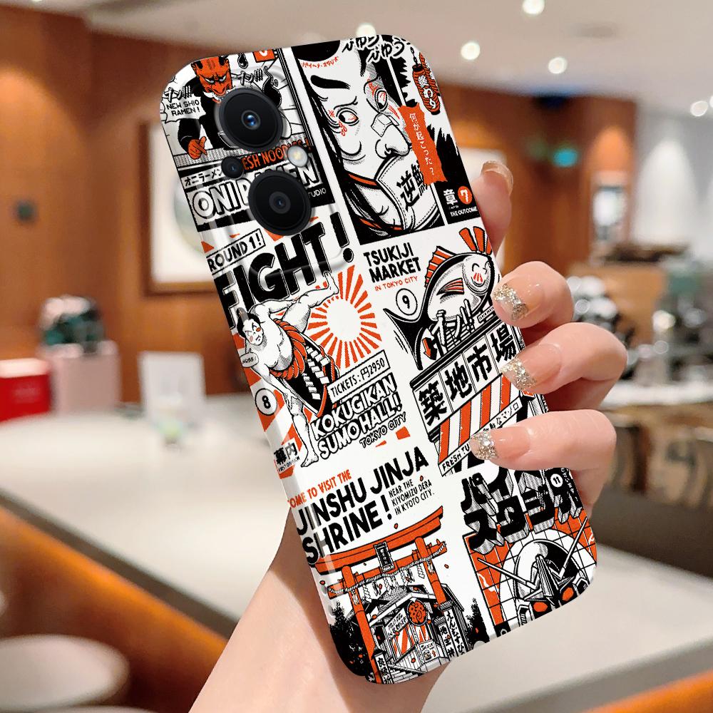 All-inclusive Film Handyhülle Cartoon Mode Design Hartschale Vollabdeckung Kameraschutzhülle für OPPO A60 A96 Reno12 Realme C53 C75