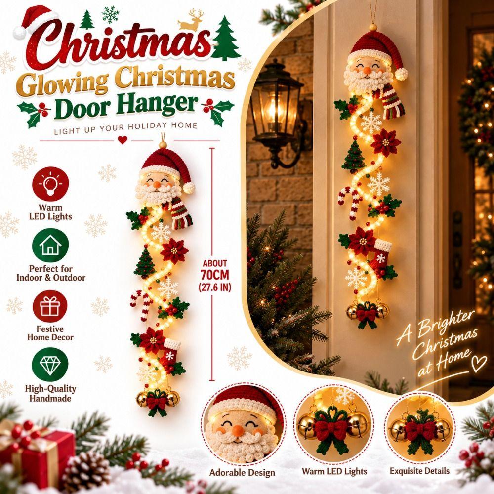 Christmas Tree Style Christmas Glowing Christmas Door Hanger Lighted Wall Hanging Front Porch