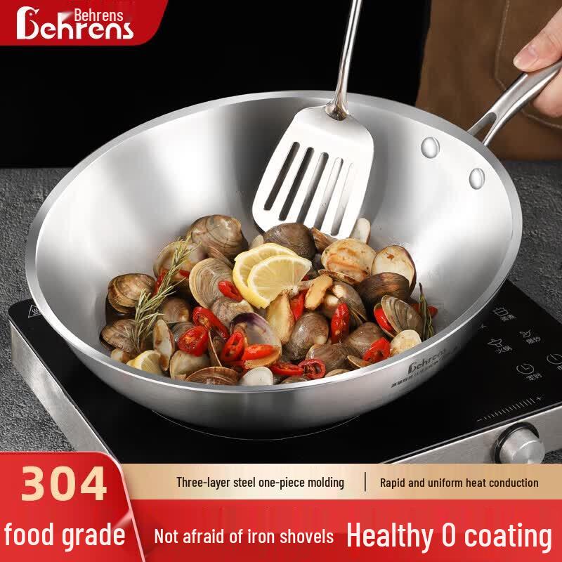 Berens 32cm Penguin 3-Ply 304 Stainless Steel Wok