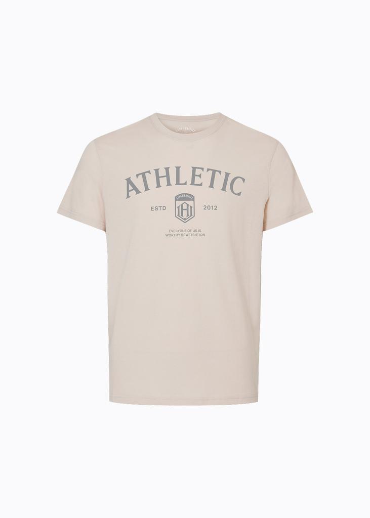 LIMELIGHT APPAREL Athlete Standard Fit Athletic Logo T-Shirt (Sand/Grey)