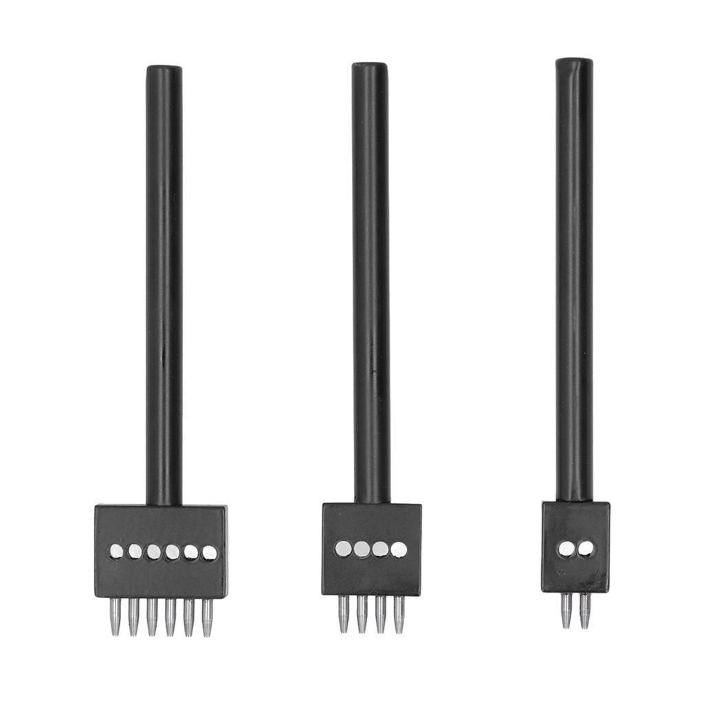 3Pcs Prong Punch Tool Set Various Sizes Professional Design Anti Rust High Hardness DIY Leather Row