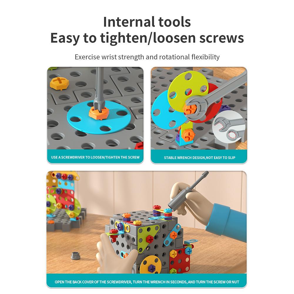 Kendin Yap Vida Sökme Yapı Blokları Anaokulu Bebek Uygulamalı Beyin Bulmacası Montaj Oyuncakları