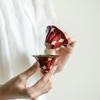 Handcrafted Ceramic Teacup with Unique Silver Apricot Leaf and Flower Design, Ideal for Home Tea Drinking