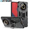KEYSION Αντικραδασμική θήκη Armor για Realme 11 Pro + 5G Soft Silicone+PC Ring Stand Κάλυμμα τηλεφώνου για OPPO Realme Narzo 60 Pro 60 5G