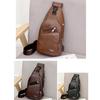 Vintage Men Fashion Shoulder Chest Bags USB Charging Leather Messenger Travel Packs Wallet