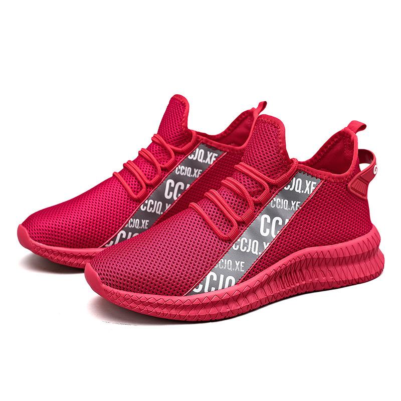 Men's shoes spring and summer fly-woven mesh breathable men's casual sports running ins light shoes large size mesh shoes