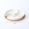 Multi Grid Ceramic Fruit Platter Wooden Tray Snacks Dessert Plates Home Tableware Dried Nut Candy Kitchen Accessories