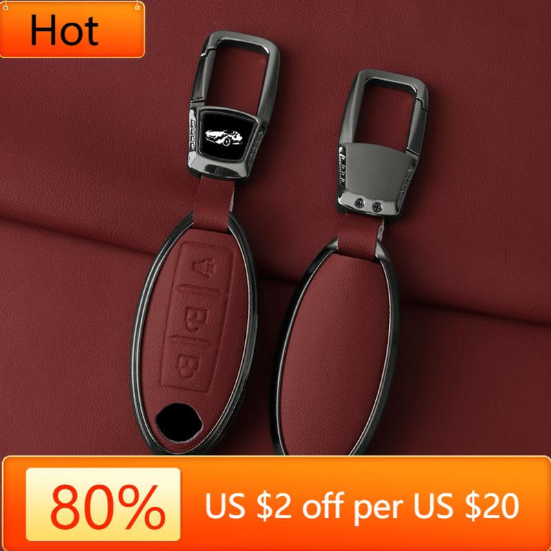 Interior Mouldings Car Metal Key Case Cover For Nissan Qashqai X-Trail T32 Juke J10 J11 Kicks Tiida Pathfinder Note For Infiniti