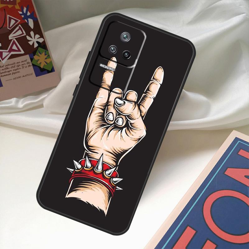 Rock and Roll Skull Funda For POCO M6 Pro X3 X4 X5 X6 M5s F3 F5 Xiaomi 13T Pro 12T 11T 12 13 Lite 14 Ultra Case