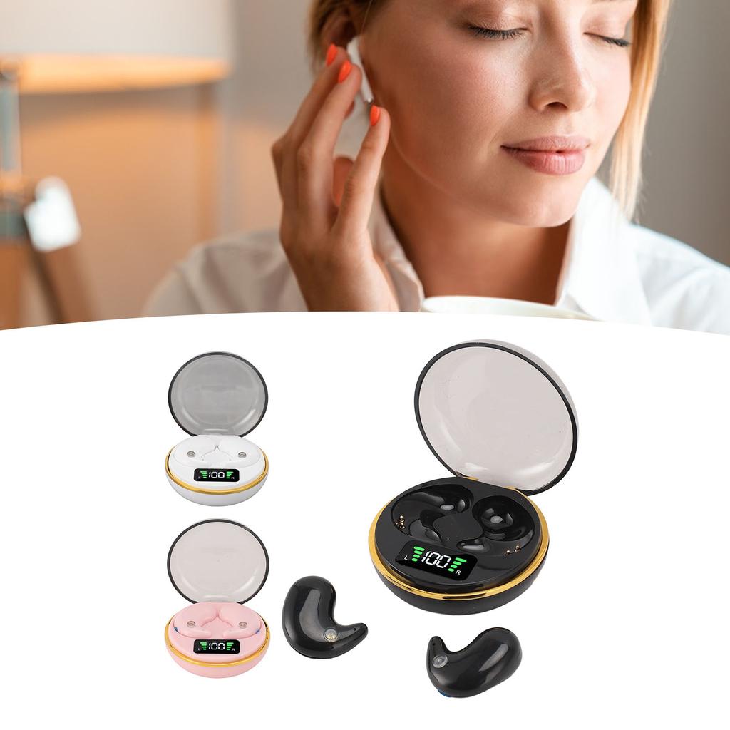 Bluetooth Earbuds with Digital Display Charging Case Stereo Wireless Earphones for Sleep Work Music