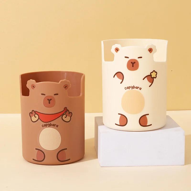 1-5PCS Cartoon Kapybear Pencil Holder Large Capacity Cute Desk Organizer for Back To School Office Student